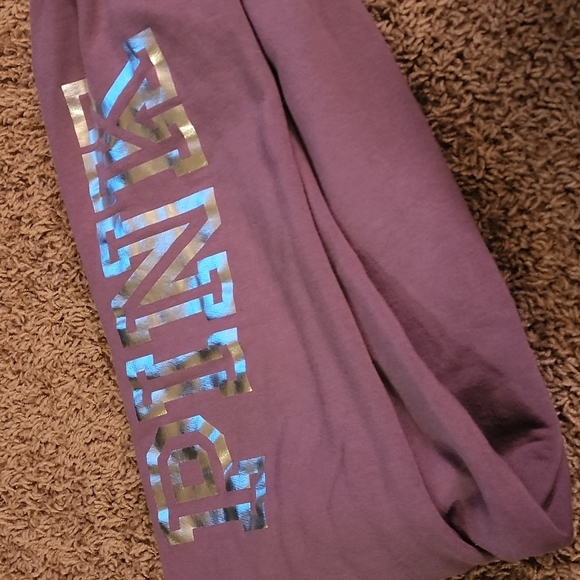 PINK Victoria Secret Everyday Classic Lounge Sweat Pant Small purple silver NEW - Picture 11 of 11